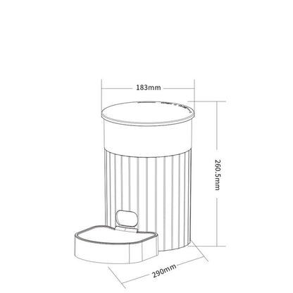 PurrBot™ – Automatic Feeding with Smart Control Product information: Color: White Specification: Button, WIFI Material: PP Import or not: no Category: Pet tableware Packing list: Feeding device * 1 Product Image: Automatic Feeders