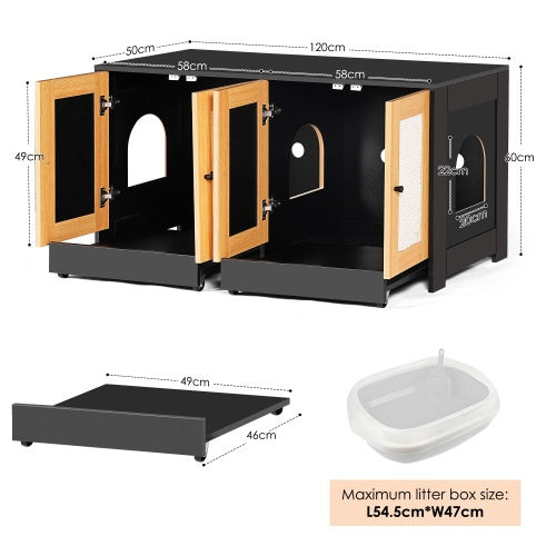 Double Litter Box Enclosure