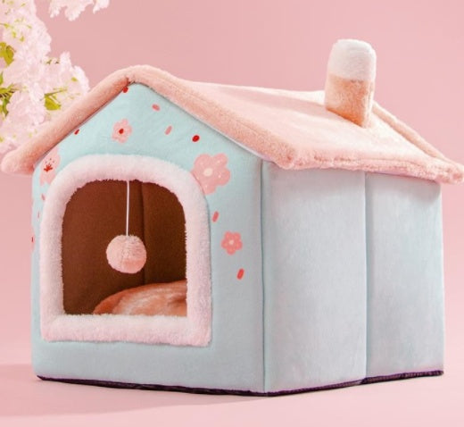 SnuggleHaus™ Enclosed Bed Overview: 1.Self-warming Fabric. Premium synthetic plush fur, a combination of comfortable and breathable, cozy, warm. 2.Durable Bottom. Can be placed in a balcony corridor or other places without worrying about sliding, providin