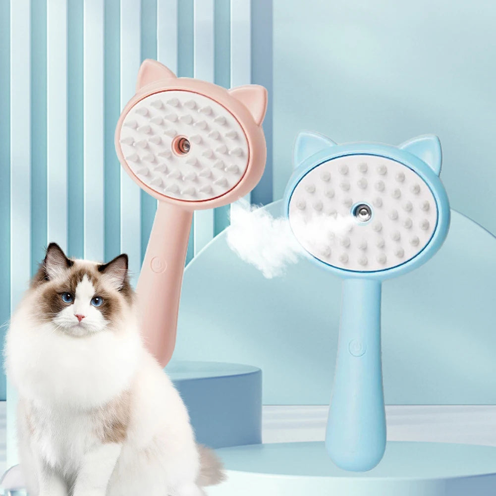MistBrush – Rechargeable Self-Cleaning Pet Grooming Brush Overview: 1. Multi-Purpose Pet Grooming: The hair remover brush is a versatile pet grooming tool that offers multiple benefits. It effortlessly removes stray cat hair while providing a delightful m