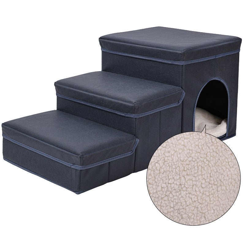 ClimbEasy Pet Ladder Product information: Material: Tech cloth Colors: blue (rabbit plush), beige (rabbit plush), blue (lamb plush), beige (lamb plush), claw print blue (rabbit plush), claw print red (rabbit plush) Product size: 68 * 35 * 33cm Packing lis