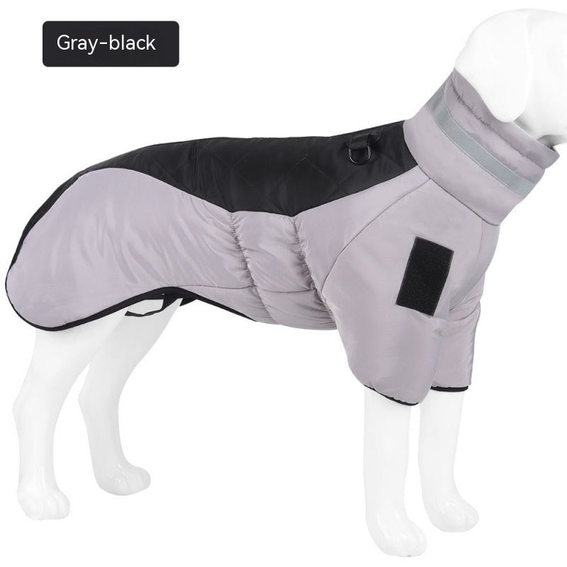 FrostGuard™ Winter Dog Vest Overview: 1. Thickened warm-keeping and temperature-locking filling cotton, let your pet spend a warm winter. 2. The inner layer is skin-friendly crystal velvet, comfortable, flame retardant, and antistatic. 3. The elastic bell