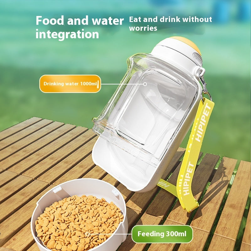 PawSip & Snack Pot 2-in-1 Portable Dog Water & Food Bottle – Hydration On-the-Go Make every walk, hike, or travel adventure with your furry companion easier with our 2-in-1 Dog Water Bottle with Food Container. Designed for convenience, durability, and po