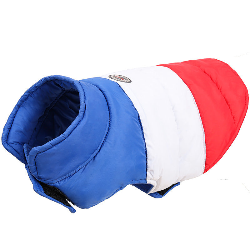 Warm Down Coat – Thick & Weatherproof Dog Wear Overview: Unique design, adapt to various pet body types. Excellent material, friendly to pet skin and hair. Specification: Material: water repellent cloth + a layer of cotton Product category: cotton Color: