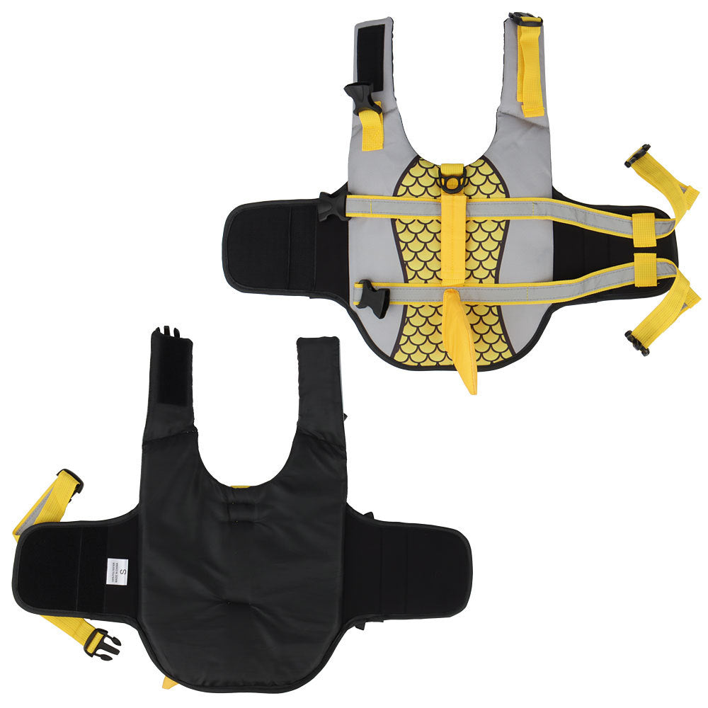 SharkPup Dog Life Vest Overview: PET LIFEJACKET WITH HIGH BUOYANCY - The life jacket is made of ripstop Oxford cloth. The body of the pet life vest is filled with EPE and the belly is made of diving fabric so that the pet lifejacket supplies high buoyancy