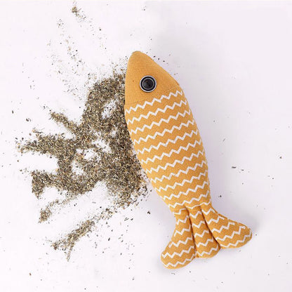Interactive Catnip Fish – Teething & Play Pillow for Kittens Cozy Companion: Our catnip fish kicker toys are all made of soft plush material and baby-level cotton, soft and comfortable enough for your feline friends to snuggle and chew. Organic Catnip Fil