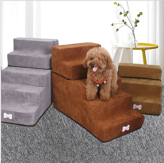 PawStep Pet Stairs Product information: Name: Pet ladder Seasons: Spring, summer, autumn, winter Material: deerskin velvet, high density sponge Features: Detachable, can be randomly combined Color: Grey, dark grey, Khaki, light brown, Dark brown, dark cof