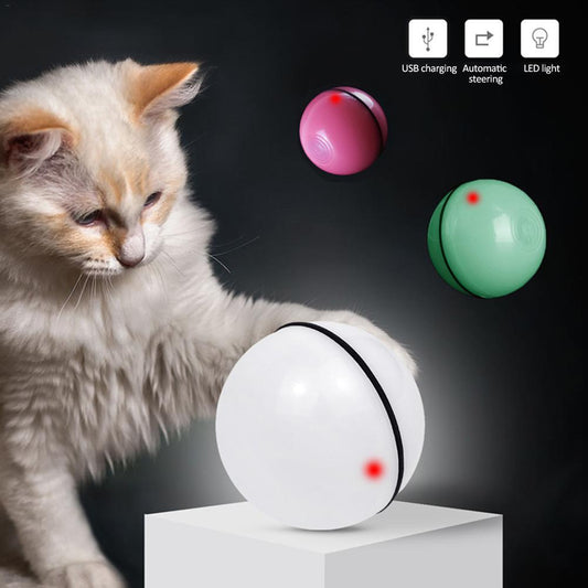 GlowChase Describe: 1. Two color mode design, unique red light mode and colorful light change mode, attract your kitten at any time. This cat toy has bells and feathers, which can stimulate the cat's hunting instinct. 2. Built-in cat's favorite catnip: Th