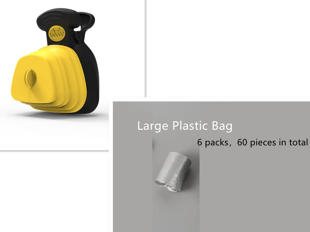 Pet Dog Poop Bag Dispenser Travel Foldable Poop Spoon Product information: Product Name: Folding Toilet Picker Brand: SUPER DESIGN (Supp Design) Use: outdoor poop picking Material: silicone, plastic size: Large: 18X14.5CM Small: 13.5X10.5CM Colour: Yellow