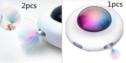 UFOPlay Overview: 100% brand new and high quality 1. Vibration activation 2. In smart mode, the cat's paw vibration triggers the operation, entertaining the boring time, and releasing the cat's vitality Product information: Name: UFO electric cat funny ca
