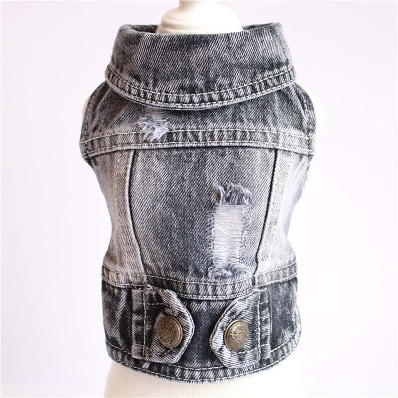 Designer Denim Dog Jacket – Trendy Vest for Small Pets Overview: Denim one piece dog jacket are made from soft denim fabric, durable and comfortable, prevent your pets effectively from direct sunlight in summer, keep warm in fall and winter. Machine-washa
