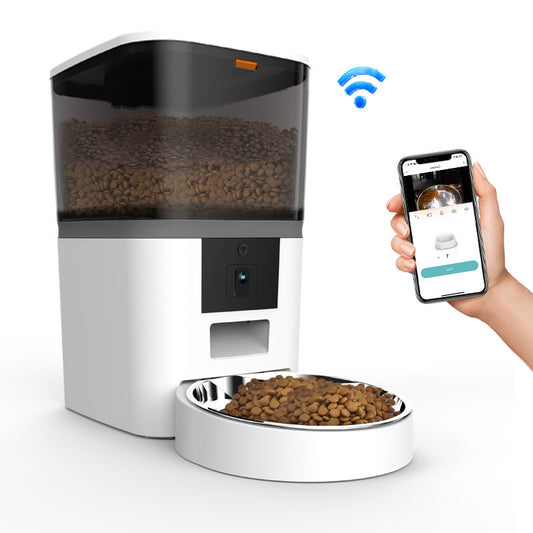 FeedView – Smart Feeder with HD Pet Cam Product information: Color: white 4L, white 6L, black 4L, black 6L Specification: black transparent barrel Applicable objects: dogs and cats Dimensions: 28 * 19.3 * 21cm/4L, 33 * 19.3 * 21/6L Packing list: Feeder *