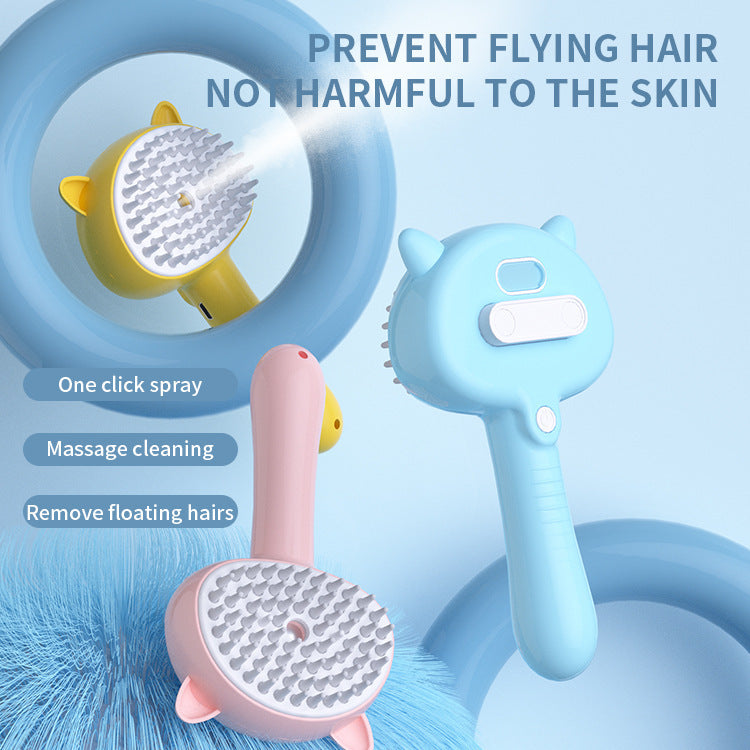 MistBrush – Rechargeable Self-Cleaning Pet Grooming Brush Overview: 1. Multi-Purpose Pet Grooming: The hair remover brush is a versatile pet grooming tool that offers multiple benefits. It effortlessly removes stray cat hair while providing a delightful m