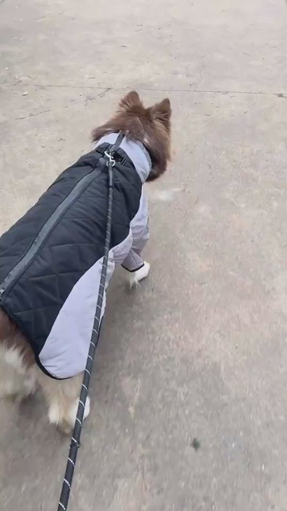 FrostGuard™ Winter Dog Vest Overview: 1. Thickened warm-keeping and temperature-locking filling cotton, let your pet spend a warm winter. 2. The inner layer is skin-friendly crystal velvet, comfortable, flame retardant, and antistatic. 3. The elastic bell