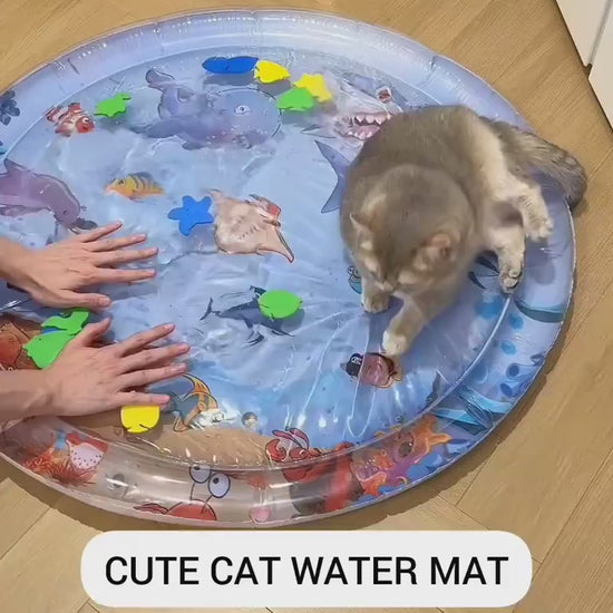 Cooling Pet Bed – Summer Ice Mat for Dogs & Cats Overview: The enhanced thickness ensures water playmat durability and long-lasting use. This water playmat features a fish design that captures the attention of pets and children. This water playmat for cat
