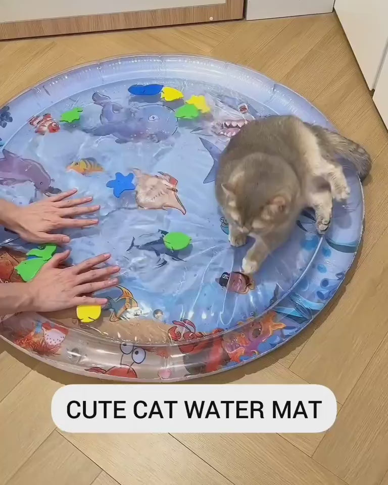 Cooling Pet Bed – Summer Ice Mat for Dogs & Cats Overview: The enhanced thickness ensures water playmat durability and long-lasting use. This water playmat features a fish design that captures the attention of pets and children. This water playmat for cat