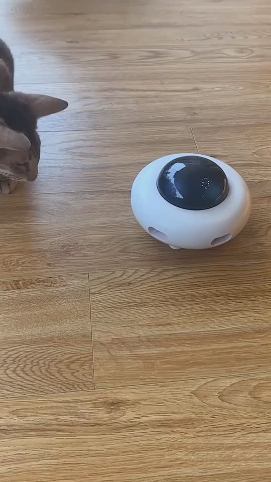 UFOPlay Overview: 100% brand new and high quality 1. Vibration activation 2. In smart mode, the cat's paw vibration triggers the operation, entertaining the boring time, and releasing the cat's vitality Product information: Name: UFO electric cat funny ca