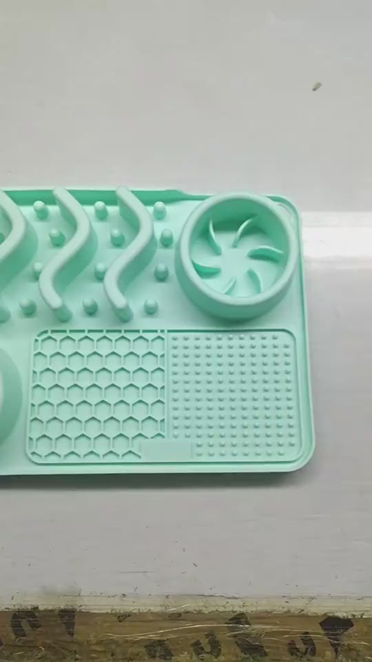 FurSniff Pet Mat Overview: 1. The licking mat is a unique form of pet slow-feeder dog bowl for the dog and puppies. 2. The lick mats have different textures whose design effectively reduces the speed of a pet’s eating 3. It cleans the pet's tongue and pro
