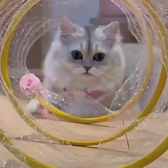 S-Tunnel – Foldable Outdoor Play Tunnel for Cats Overview: Elastic collapsible cat tunnel - Cats can be free to travel through it, both sides with the cat's favorite mice and feathers, respectively, can give your cat to this toy more love. Not only is it