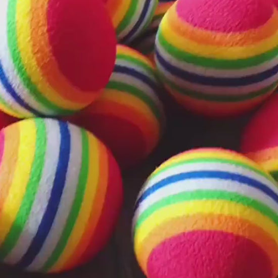 Play Bubble Specification: Model: Cat Dog Play Toy Ball Material: EVA Foam Size: 4.2 cm , 6.3cm Suit for : 3.5cm and 4.2cm for Cat , 6.3cm for Dog Package Included: 2X Pet Toy Balls Feature: 1, Made with non-toxic high quality EVA material, 100% safe for