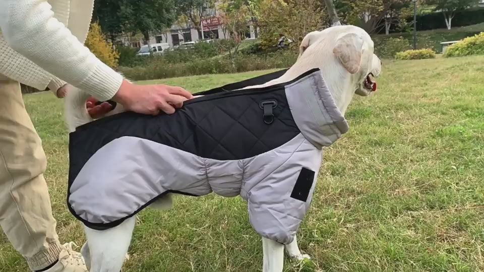 FrostGuard™ Winter Dog Vest Overview: 1. Thickened warm-keeping and temperature-locking filling cotton, let your pet spend a warm winter. 2. The inner layer is skin-friendly crystal velvet, comfortable, flame retardant, and antistatic. 3. The elastic bell