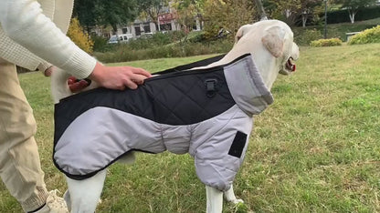 FrostGuard™ Winter Dog Vest Overview: 1. Thickened warm-keeping and temperature-locking filling cotton, let your pet spend a warm winter. 2. The inner layer is skin-friendly crystal velvet, comfortable, flame retardant, and antistatic. 3. The elastic bell