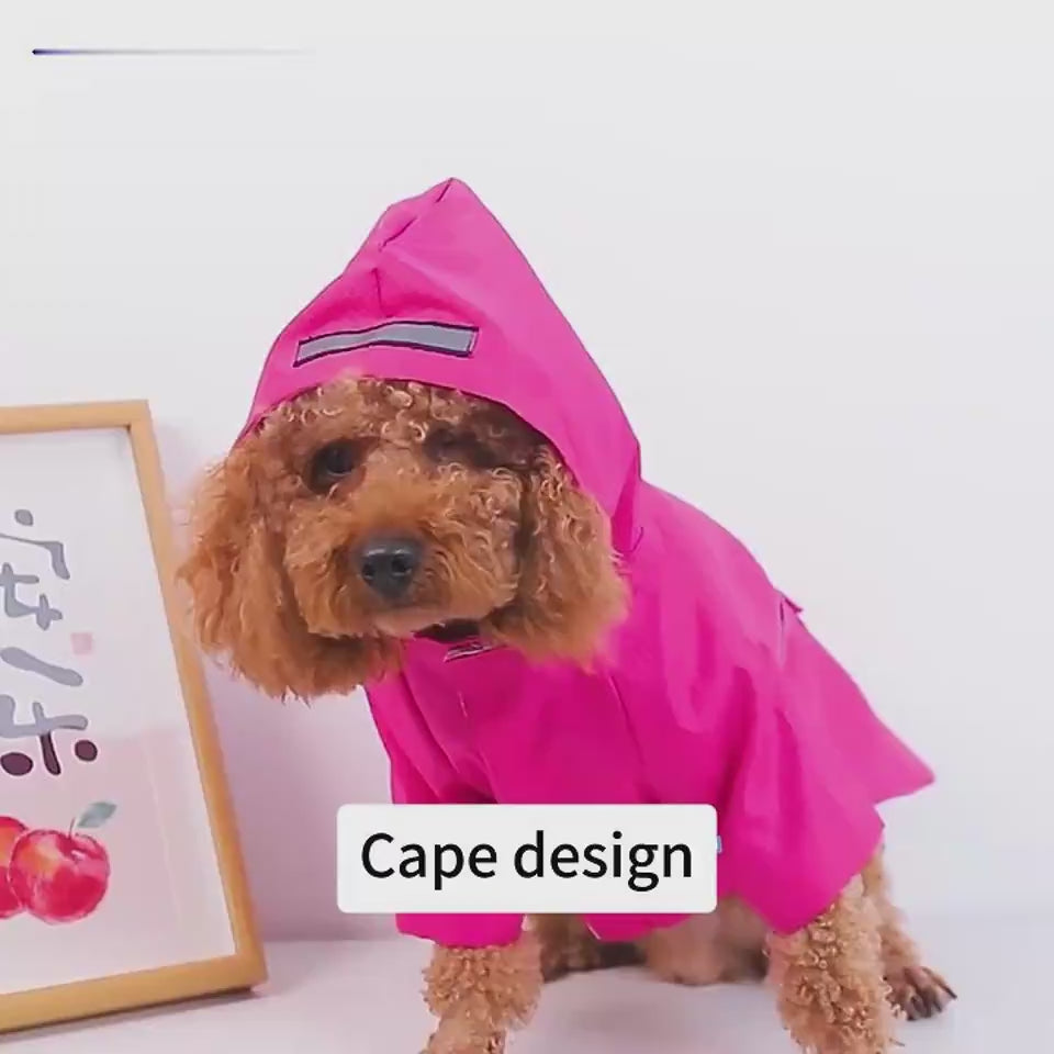 GlowPaws™ All-Weather Raincoat Product information: Color: Rose red Velcro, green Velcro, blue Velcro, red Velcro, orange Velcro, Blue Buckle Size: S ,M, L, XL Material: Polyester Style: Casual Category: pet clothing Packing list: Dog clothes *1 Product I