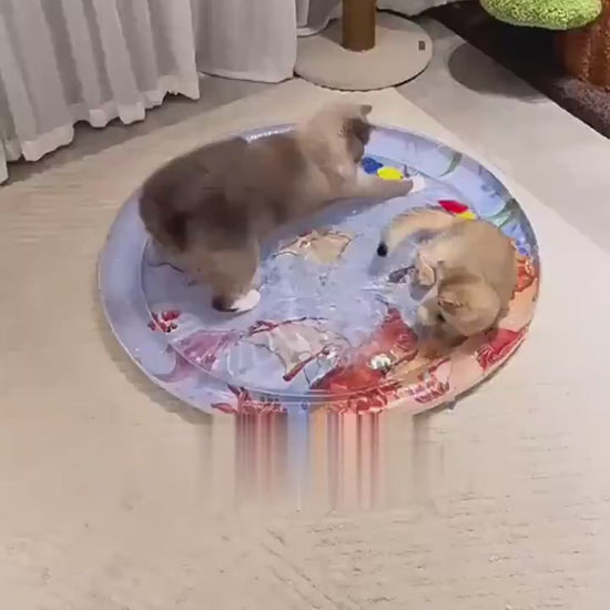 Cooling Pet Bed – Summer Ice Mat for Dogs & Cats Overview: The enhanced thickness ensures water playmat durability and long-lasting use. This water playmat features a fish design that captures the attention of pets and children. This water playmat for cat
