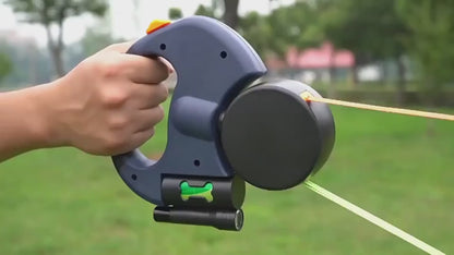 PawPair Overview: Made of high-quality plastic and nylon material, won't be destroyed by your dogs. The traction rope is automatic retractable, really convenient and stored easily. One-to-two automatic telescopic traction rope, easy to walk two dogs. With