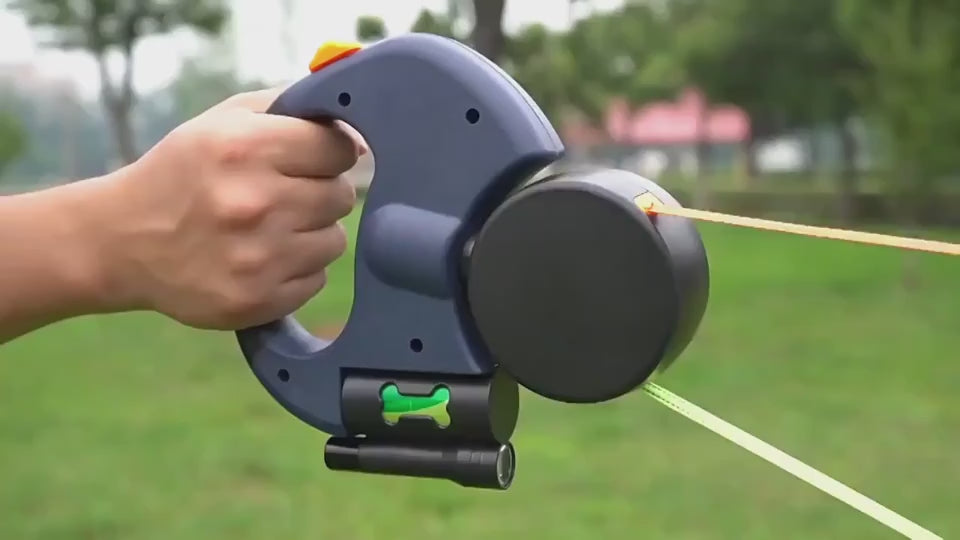 PawPair Overview: Made of high-quality plastic and nylon material, won't be destroyed by your dogs. The traction rope is automatic retractable, really convenient and stored easily. One-to-two automatic telescopic traction rope, easy to walk two dogs. With