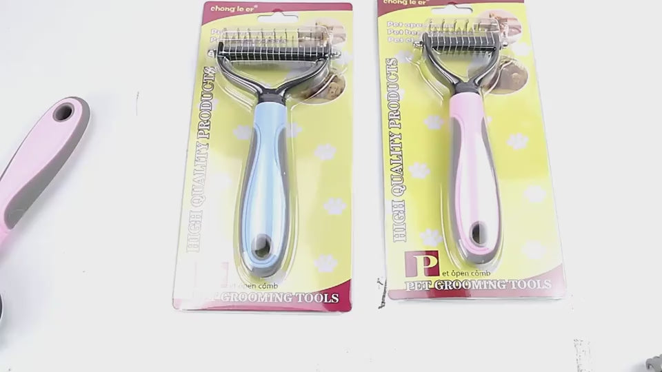 KnotAway™ Dual Pet Comb Product information: Specifications: Pink small size, pink large-sized, blue Small size small size, blue plus size, new style pink small size, new style pink pink large-sized, new blue color blue Small size small size, new blue col