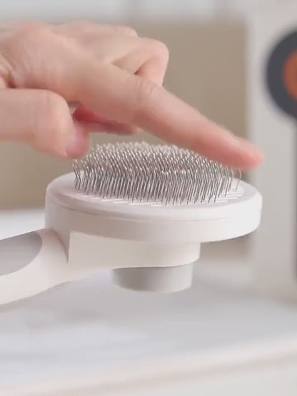 GlideMate™ Pet Grooming Comb Overview: - 135-degree needle comb, no damage to pet skin - Open knots and hair removal, comb through to the end - Round comb handle, not tired after holding - One-key self-cleaning, easy to clean Specification: Material: ABS,