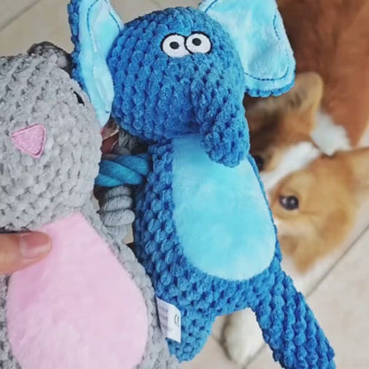 Plush Rope Tug Toy – Squeaky & Fun Training for Dogs Overview: 100% brand new and high quality. It's a good gift for your pet. hours of fun for you and your dog. Product Information: Color: hippo Material: Plush Category: Pet Toys Packing List: Plush toy