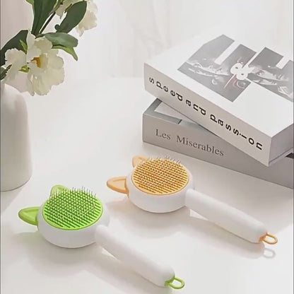 Self-Cleaning Pet Grooming Brush Overview: Keep Your Pets Looking Their Best — Without the Mess! Make grooming time effortless and enjoyable for both you and your furry friend. This self-cleaning pet grooming brush gently removes loose hair, tangles, and