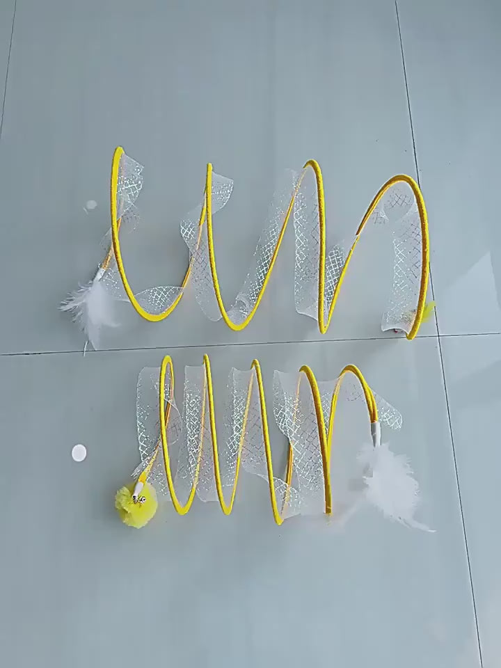 S-Tunnel – Foldable Outdoor Play Tunnel for Cats Overview: Elastic collapsible cat tunnel - Cats can be free to travel through it, both sides with the cat's favorite mice and feathers, respectively, can give your cat to this toy more love. Not only is it