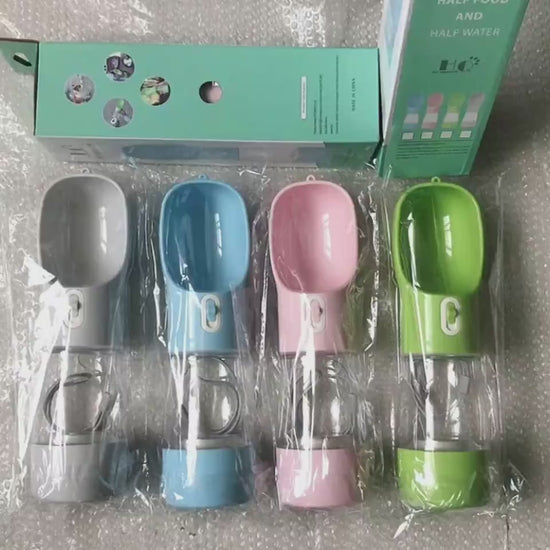 PawTrio Travel Cup Product Information: Material: Plastic Color: blue, pink, green, grey Size: 25.5x7x7cm Weight: 180g Capacity: 458ml Features: Plastic material for human use, high-temperature resistance, no deformation when filled with hot water Large o