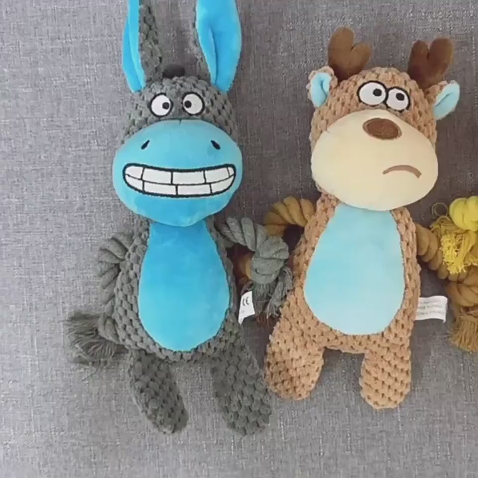 Plush Rope Tug Toy – Squeaky & Fun Training for Dogs Overview: 100% brand new and high quality. It's a good gift for your pet. hours of fun for you and your dog. Product Information: Color: hippo Material: Plush Category: Pet Toys Packing List: Plush toy