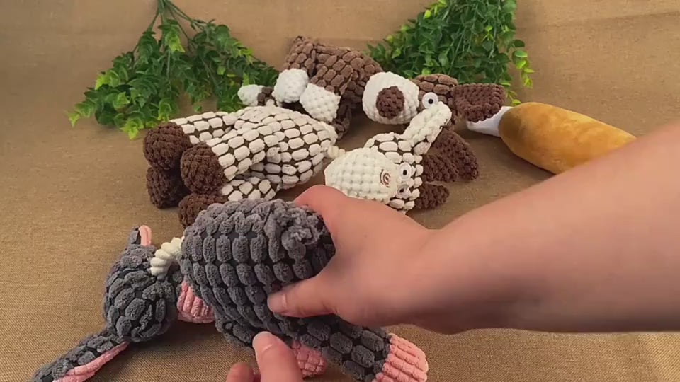 Donkey Plush Chew Toy – Squeaky & Fun for Puppies Overview: 100% brand new and high quality. It's a good gift for your pet. hours of fun for you and your dog. Product Information: Product category: pet toys material: plush Specifications: white, brown, gr